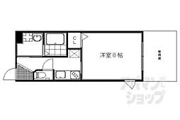 京阪本線 出町柳駅 徒歩23分の賃貸マンション 1階1Kの間取り