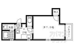 京福電気鉄道北野線 北野白梅町駅 徒歩9分の賃貸マンション 2階1Kの間取り