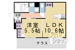 シャーメゾン京　御所ノ内Ａ 103 1階1LDKの間取り