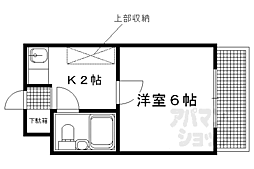 京阪本線 出町柳駅 徒歩24分の賃貸マンション 1階1Kの間取り