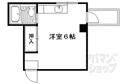 京都市営烏丸線 国際会館駅 徒歩1分の賃貸マンション 3階ワンルームの間取り