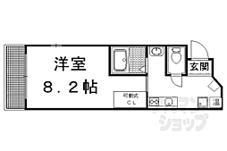サンセール紫野 4階1Kの間取り