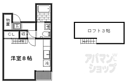 京阪本線 三条駅 徒歩8分の賃貸マンション 3階ワンルームの間取り