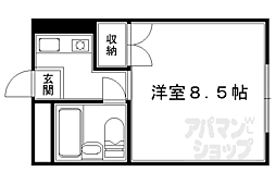 柊本マンション 2階1Kの間取り