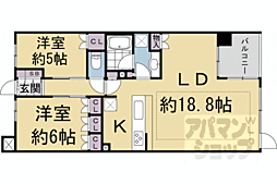 Ｂｒｉｌｌｉａ京都松ヶ崎 3階1LDKの間取り
