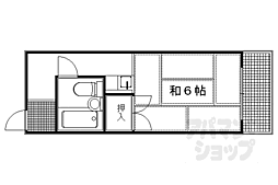 JR山陰本線 二条駅 徒歩9分の賃貸マンション 4階1Kの間取り