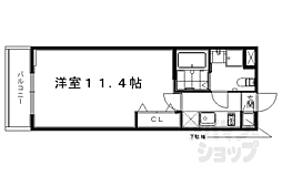 京阪本線 出町柳駅 徒歩5分の賃貸マンション 4階1Kの間取り