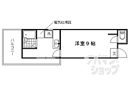 京福電気鉄道北野線 北野白梅町駅 徒歩14分の賃貸マンション 5階1Kの間取り