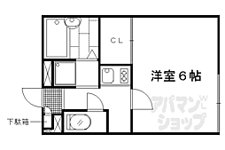 京都市営烏丸線 今出川駅 徒歩29分の賃貸アパート 2階1Kの間取り