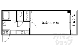 京都市営烏丸線 四条駅 徒歩3分の賃貸マンション 2階1Kの間取り