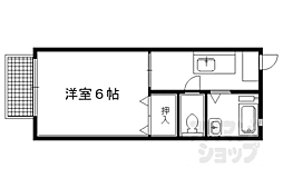 叡山電鉄鞍馬線 市原駅 徒歩5分の賃貸アパート 3階1Kの間取り