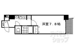 京都市営烏丸線 今出川駅 徒歩10分の賃貸マンション 10階1Kの間取り