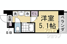 キャンパスヴィレッジ京都衣笠 104 1階1Kの間取り