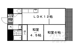 叡山電鉄叡山本線 一乗寺駅 徒歩8分の賃貸マンション 1階2LDKの間取り