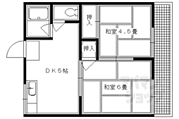 樋ノ上荘 2階2DKの間取り