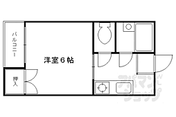京福電気鉄道北野線 北野白梅町駅 徒歩12分の賃貸マンション 3階1Kの間取り