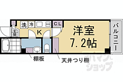 JR山陰本線 二条駅 徒歩18分の賃貸マンション 5階1Kの間取り