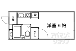 プチフルール 1階1Kの間取り