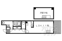 京福電気鉄道北野線 北野白梅町駅 徒歩20分の賃貸マンション 7階1LDKの間取り