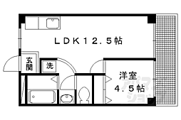 Ｐａｌａｚｚｏ植物園 3階1LDKの間取り