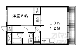 ヴィヨーム京都北大路 1LDKの間取図画像
