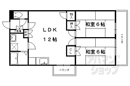 シャルマン衣笠金閣寺ハイツ 2LDKの間取図画像