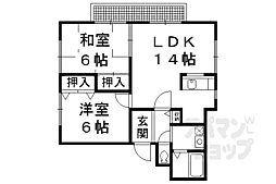 カーサ紫明 2LDKの間取図画像