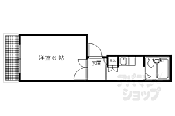 上野マンション 1Kの間取図画像