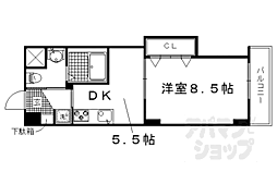 セラヴィ鞍馬口 1DKの間取図画像