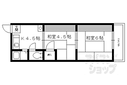 柊谷ハイツ 2DKの間取図画像