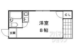 ゴールドテラオ ワンルームの間取図画像