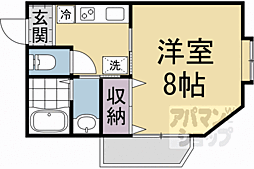 MESAVERDE北山 1Kの間取図画像