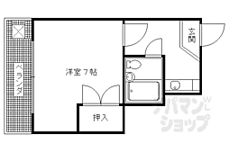 ペガサスハイツ 1Kの間取図画像