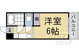 アルティ紫野 1Kの間取図画像