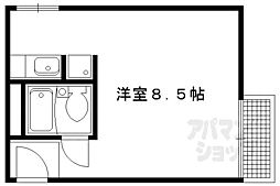 テラッセ糺の森 ワンルームの間取図画像