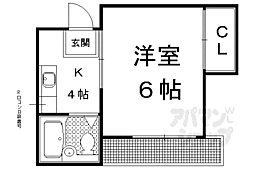 コーポユタカ 1Kの間取図画像