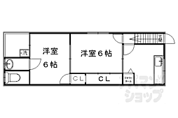 第三みやしき荘 2DKの間取図画像