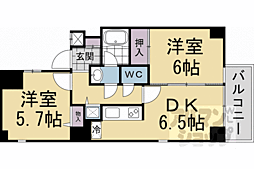 プリムローズ 2DKの間取図画像