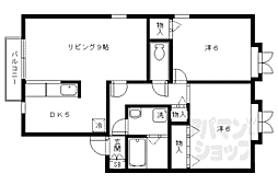 ジェン・ティール北山 2LDKの間取図画像