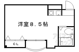 ビュウ御園 ワンルームの間取図画像