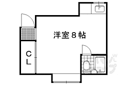 叡山電鉄叡山本線 一乗寺駅 徒歩7分の賃貸アパート 1階ワンルームの間取り