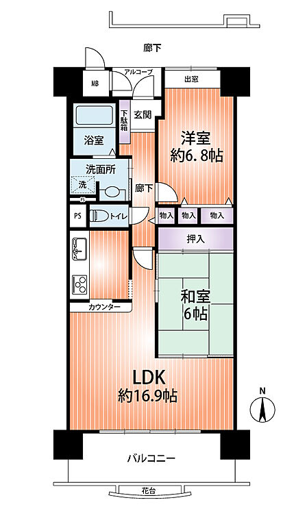 2LDK 間取り