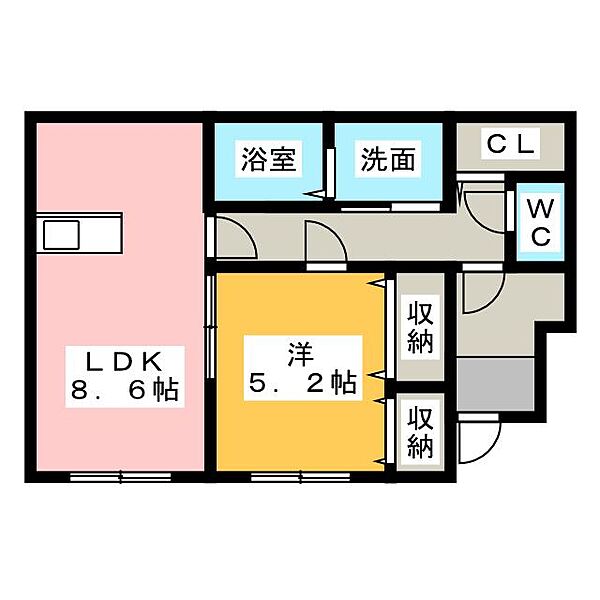 ラッキーコート ｜三重県津市柳山津興(賃貸アパート1LDK・1階・41.76㎡)の写真 その2