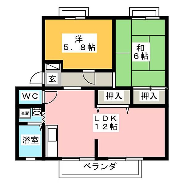 Ｖｉｅｗ　ｔｅｒｒａｃｅ ｜三重県津市垂水(賃貸アパート2LDK・2階・52.66㎡)の写真 その2