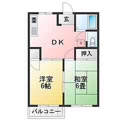 サニーコート 2DKの間取図画像