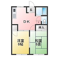 サニーコート 2DKの間取図画像