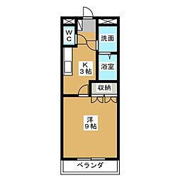 ヴィラキューブ 1Kの間取図画像