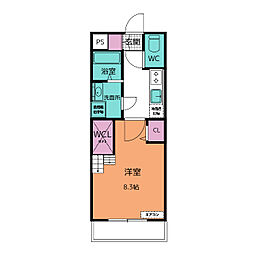 (仮称)ルネス上浜 1階1Kの間取り
