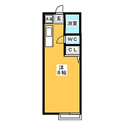 メゾンアミアミ ワンルームの間取図画像