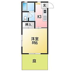 シャンパレスワコー 1Kの間取図画像